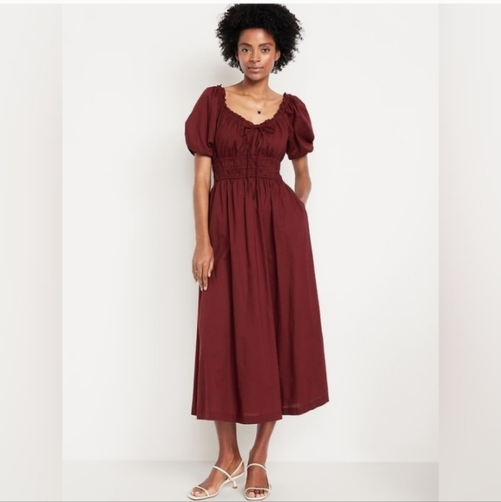 Old Navy Elegant Burgundy Midi Dress
